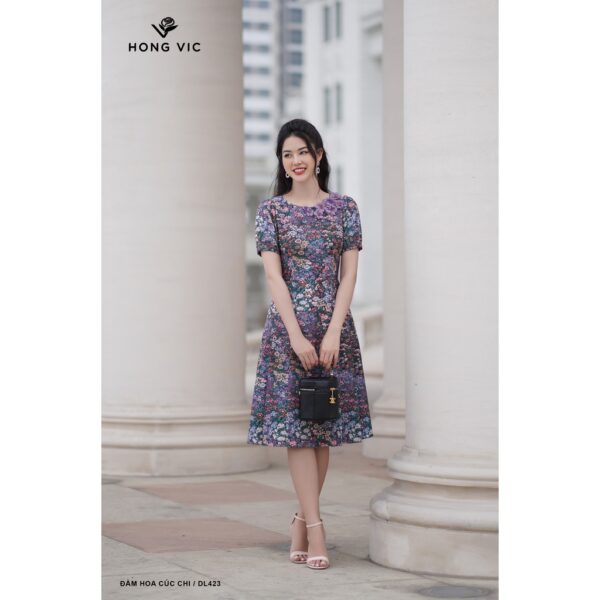 Đầm nữ thiết kế Hong Vic hoa cúc chi DL423 - Hình ảnh 3