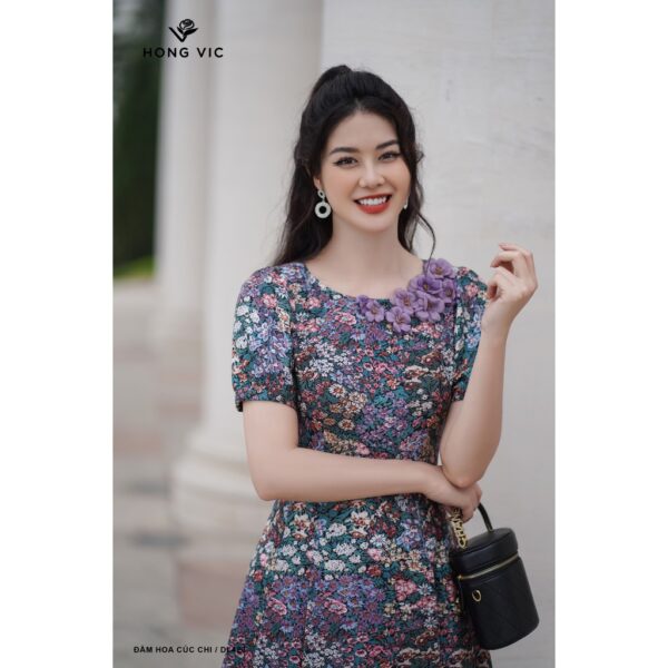 Đầm nữ thiết kế Hong Vic hoa cúc chi DL423 - Hình ảnh 5