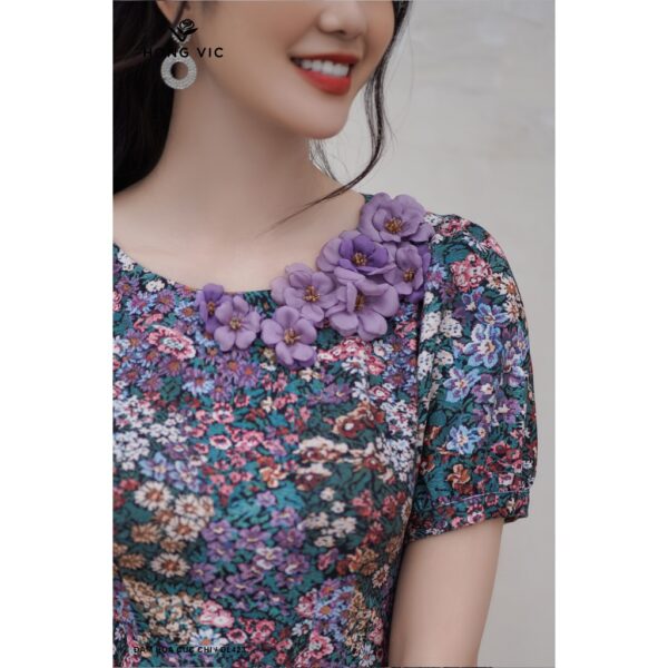 Đầm nữ thiết kế Hong Vic hoa cúc chi DL423 - Hình ảnh 6