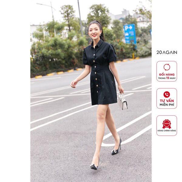 Đầm ngắn tay cổ đức 20 AGAIN, thiết kế tay bồng DEA2031 - Hình ảnh 5