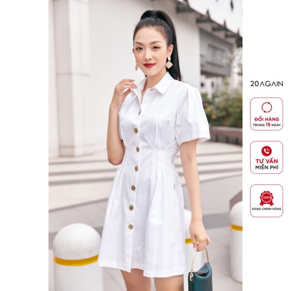 Đầm ngắn tay cổ đức 20 AGAIN, thiết kế tay bồng DEA2031 - Hình ảnh 7
