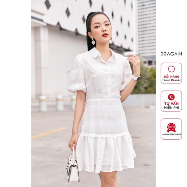 Đầm ngắn tay cổ đức 20 AGAIN, thiết kế tay bồng DEA2213 - Ảnh 5