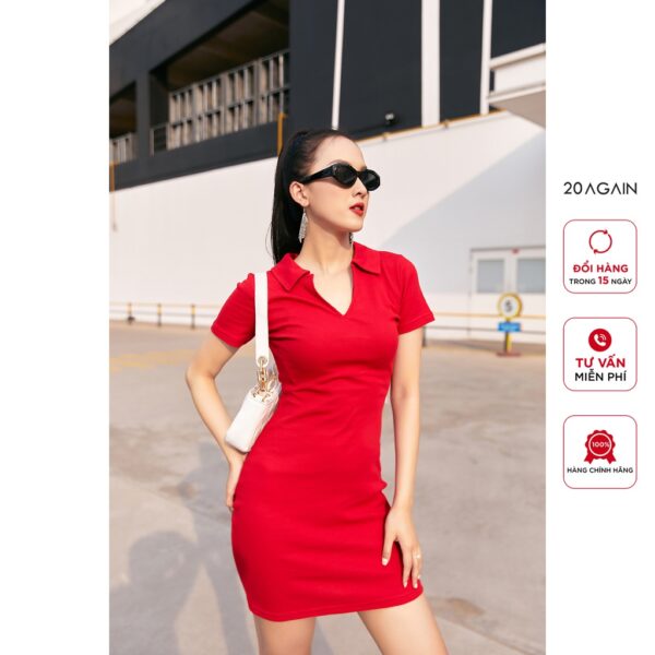Đầm ôm cổ đức ngắn tay 20 AGAIN, thiết kế ôm body cá tính DOA2405 - Ảnh 2