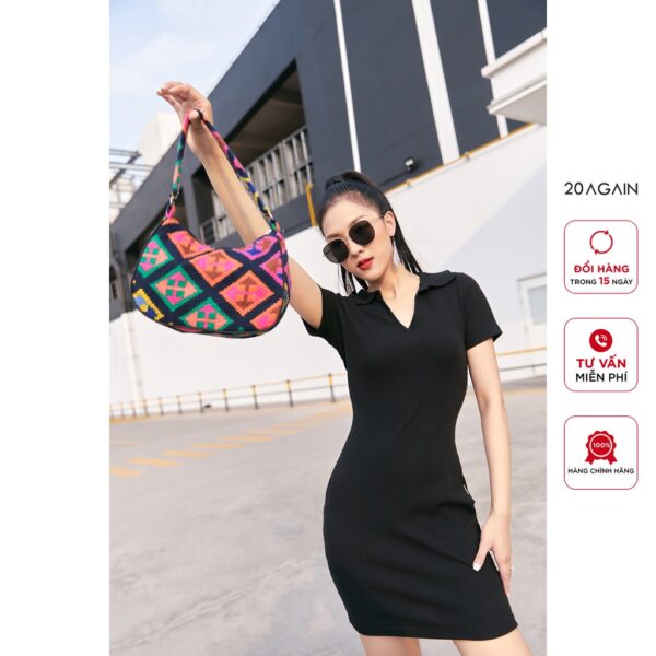 Đầm ôm cổ đức ngắn tay 20 AGAIN, thiết kế ôm body cá tính DOA2405 - Ảnh 5