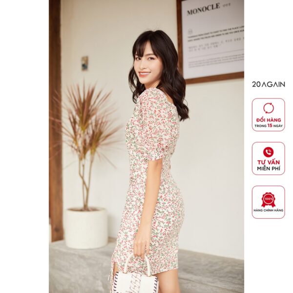 Đầm ôm nhún cổ vuông 20AGAIN, thiết kế tinh tế, sành điệu DEA2294 - Hình ảnh 7