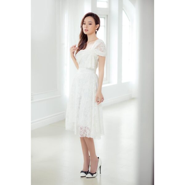 Đầm ren lệch vai có dây nữ lalla - Hình ảnh 5