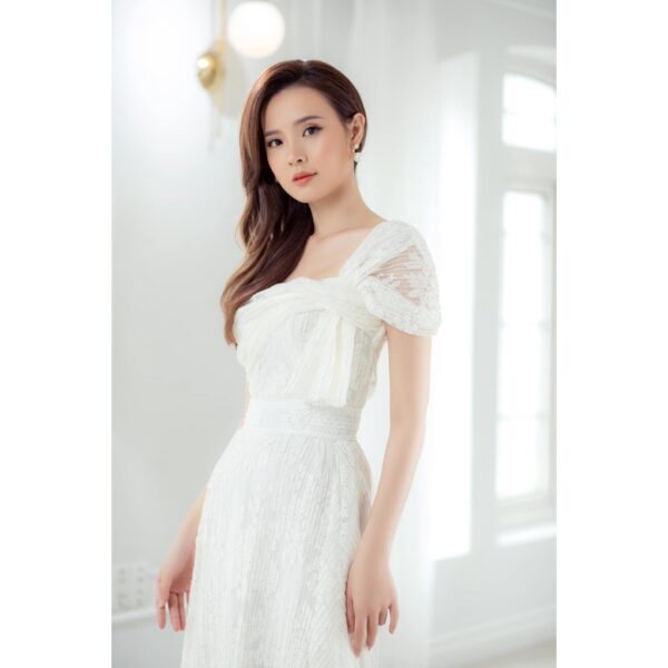 Đầm ren lệch vai có dây nữ lalla - Hình ảnh 7