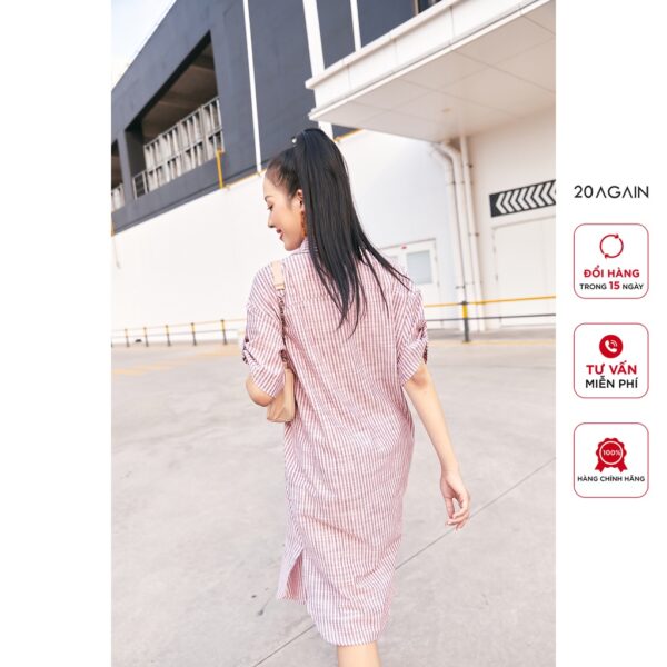 Đầm suông ngắn tay 20 AGAIN, thiết kế kiểu sơ mi trẻ chung DXA2391 - Hình ảnh 3