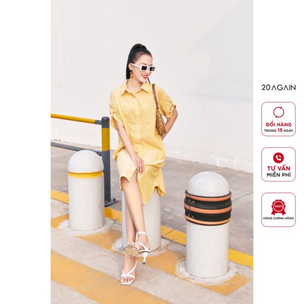 Đầm suông ngắn tay 20 AGAIN, thiết kế kiểu sơ mi trẻ chung DXA2391 - Hình ảnh 5