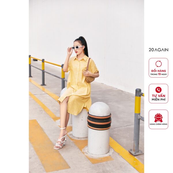 Đầm suông ngắn tay 20 AGAIN, thiết kế kiểu sơ mi trẻ chung DXA2391 - Hình ảnh 6