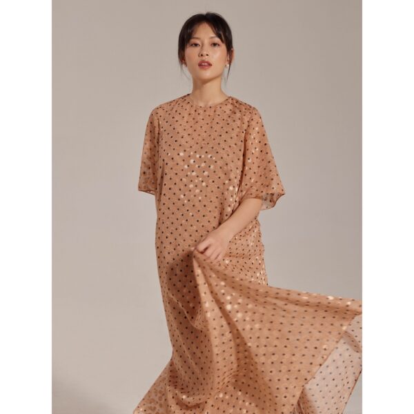Đầm voan lụa chấm bi Mauve Pokadot dress - Ảnh 5