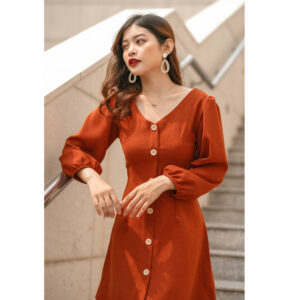 Đầm Yuri Dress Cam đất LUCETFASHION