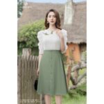 [Mã LT50 giảm 50k đơn 250k] Chân váy nữ Hongvic rêu tách mảnh CV141