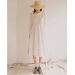 [Mã LTP50 giảm 50000 đơn 150000] The19Club – Váy cotton cổ sen dáng xòe Olivia Dress