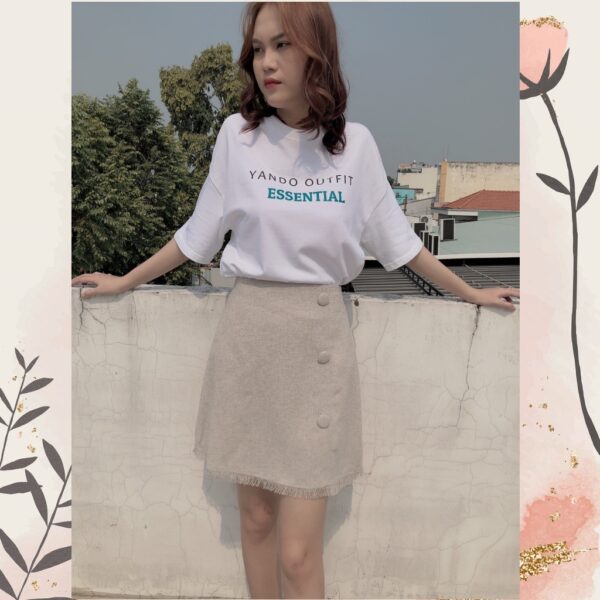 [Ảnh thật] [Giá hủy diệt] Chân váy nữ trơn- Thời Trang YANDO-V08- chất liệu vải Bố cotton hột, có quần trong