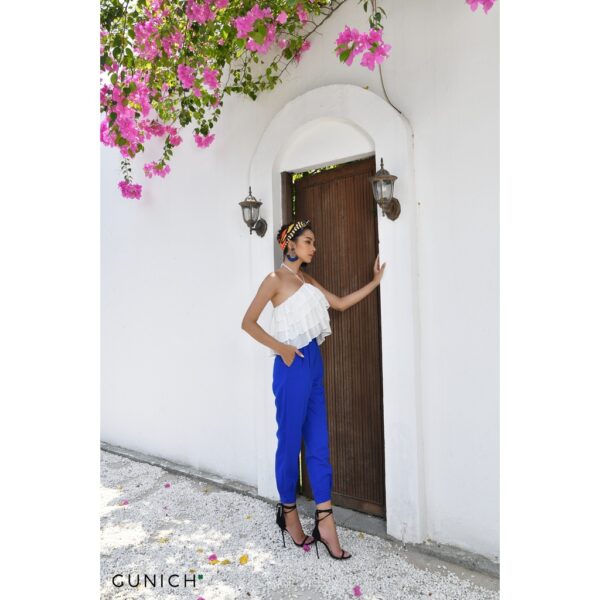 Quần jogger xếp ly xanh cobalt Gunich - Hình ảnh 2