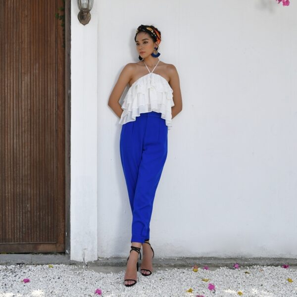 Quần jogger xếp ly xanh cobalt Gunich - Hình ảnh 6