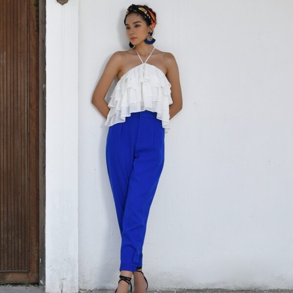 Quần jogger xếp ly xanh cobalt Gunich