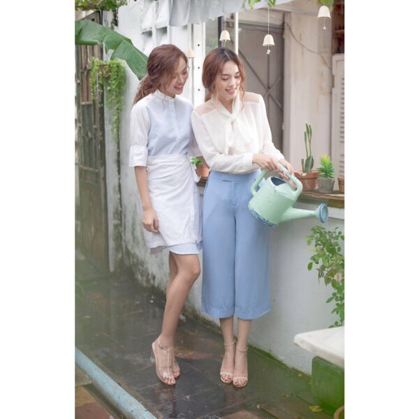 Quần lửng dáng suông có túi nữ lalla - Hình ảnh 2