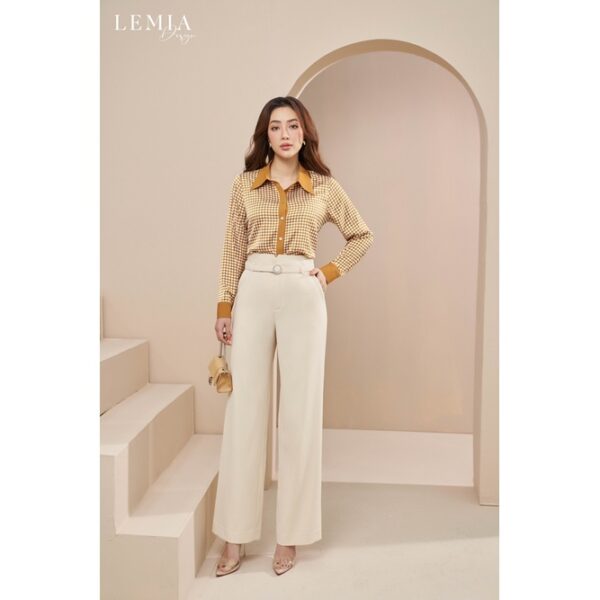 Quần Nữ Dáng Suông Thiết Kế Cạp V Đai Tròn Thanh Lịch Design By LEMIA - 21Q006