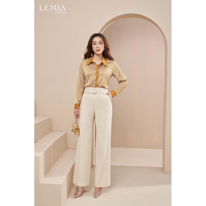 Quần Nữ Dáng Suông Thiết Kế Cạp V Đai Tròn Thanh Lịch Design By LEMIA – 21Q006