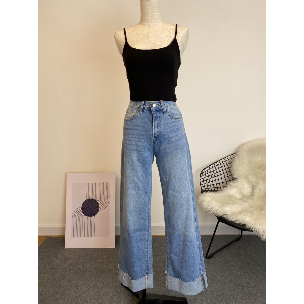 Quần nữ MARC FASHION denim ống rộng FAQJ0486