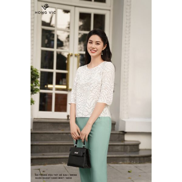Quần nữ thiết kế Hong Vic baggy xanh mint QD30 - Ảnh 4