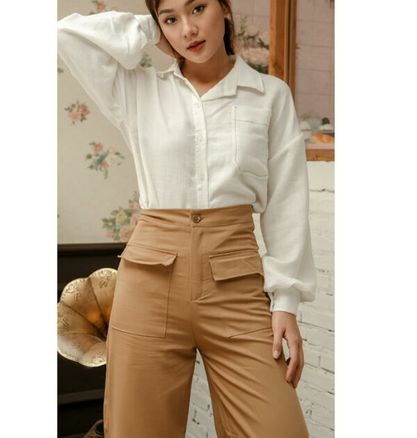 Quần ống rộng Nude Pocket lucetfashion