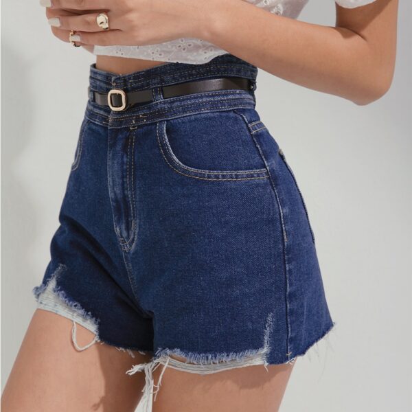 Quần short denim cạp cao (kèm belt) nữ Air Space 2210123005 - Hình ảnh 6