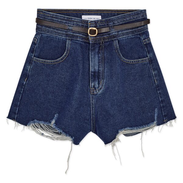 Quần short denim cạp cao (kèm belt) nữ Air Space 2210123005 - Hình ảnh 9
