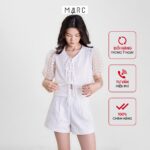 Quần short nữ MARC FASHION lưng cao vải sheer hoa FALH0417