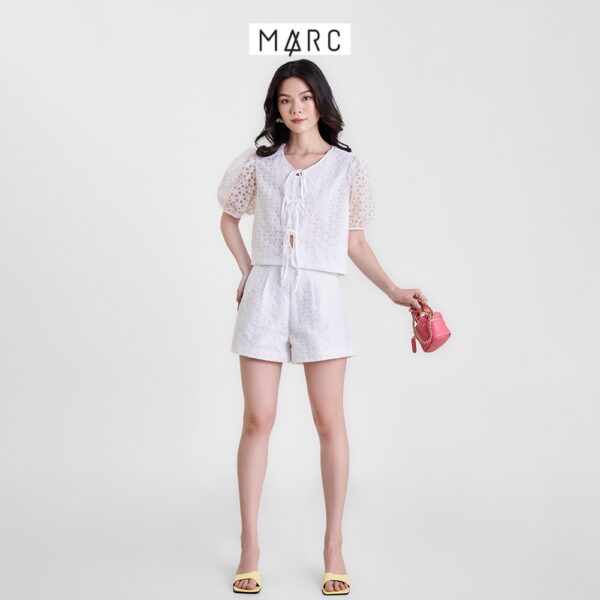 Quần short nữ MARC FASHION lưng cao vải sheer hoa FALH0417 - Hình ảnh 4