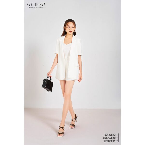 Quần short trắng nữ lưng cao Eva de Eva 22SQSE011T - Hình ảnh 2