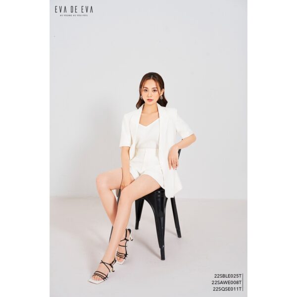 Quần short trắng nữ lưng cao Eva de Eva 22SQSE011T - Hình ảnh 3