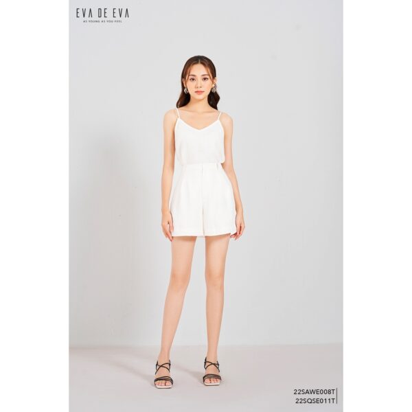 Quần short trắng nữ lưng cao Eva de Eva 22SQSE011T