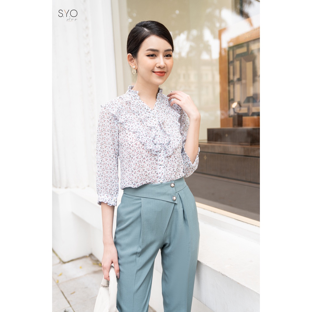 Sơ mi cổ tàu, thân kẹp bèo tay lỡ A1009-22