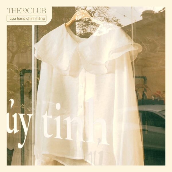 THE19CLUB - Áo sơ mi cổ bồng hai tầng vải tơ sống dài tay - Jennie Shirt - Hình ảnh 8