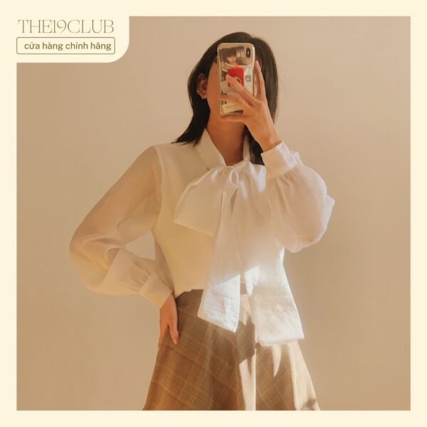 THE19CLUB - Áo sơ mi cổ buộc nơ 4 màu sắc - Ella Shirt - Hình ảnh 5