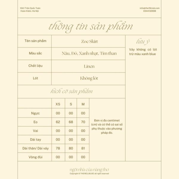 THE19CLUB - Chân váy yếm linen 4 màu sắc có dây điều chỉnh - Zoe Skirt - Hình ảnh 3