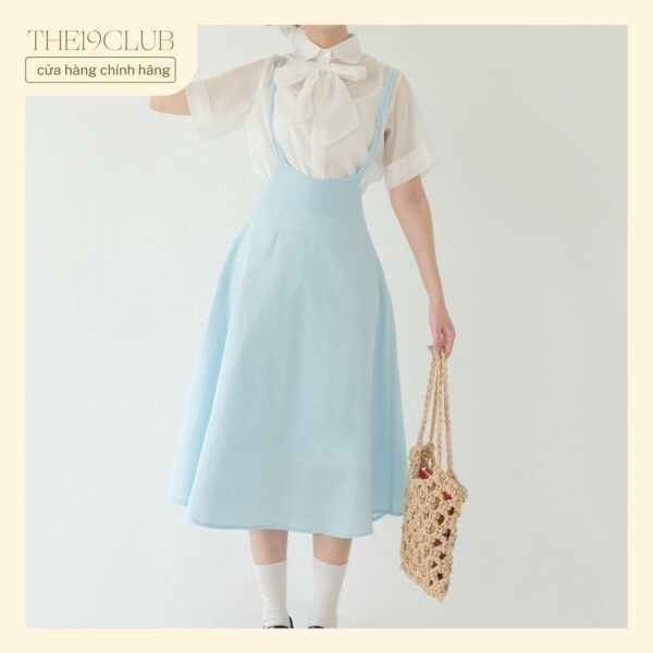 THE19CLUB - Chân váy yếm linen 4 màu sắc có dây điều chỉnh - Zoe Skirt - Hình ảnh 7