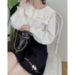 TIELA Áo tay dài thêu hoa – Bông gòn shirt
