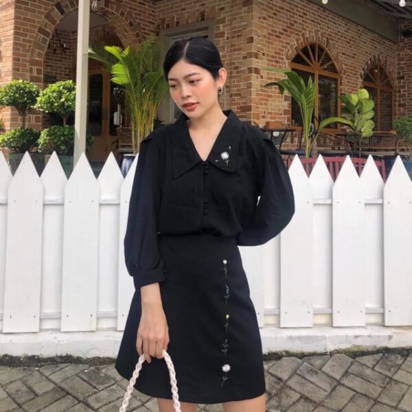 TIELA Chân vây thêu hoa dọc - Hình ảnh 3