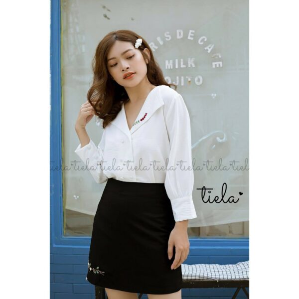 TIELA Chân váy thêu ngang - Ảnh 6