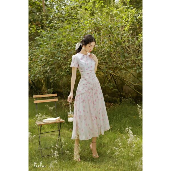 TIELA Đầm váy hoa hồng xếp nhún - Helen Dress