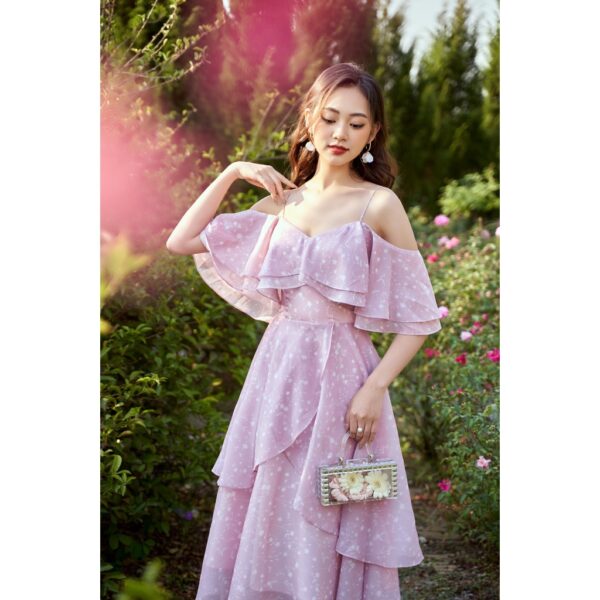TIELA Đầm váy hoa nhí xoè chất tơ ánh - Lucia Dress - Ảnh 3