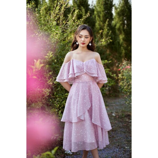 TIELA Đầm váy hoa nhí xoè chất tơ ánh - Lucia Dress - Ảnh 5