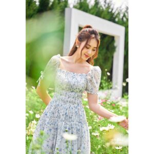 TIELA Đầm váy hoa nhún ngực - Xavia Dress