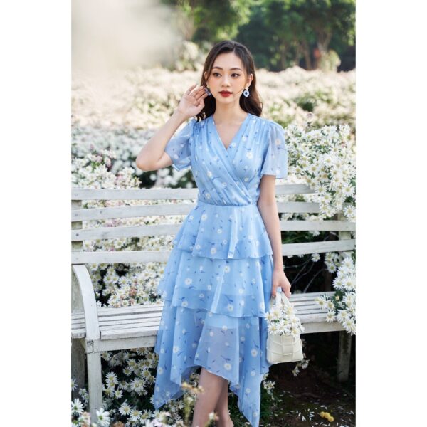TIELA Đầm váy hoa vạt cheo ba tầng - Bluebell Dress - Hình ảnh 3