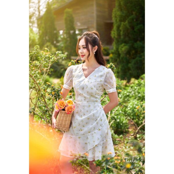 TIELA Đầm váy hoa xếp eo đính ngọc - Kate Dress - Ảnh 2