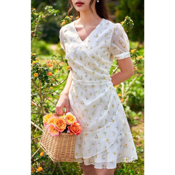 TIELA Đầm váy hoa xếp eo đính ngọc - Kate Dress - Ảnh 5